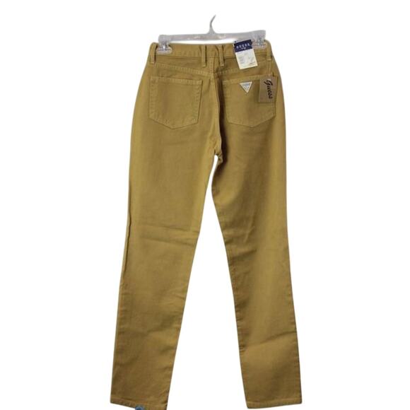 NWT Vintage Guess Jeans Sz. 26/27 High Waist Straight Leg Denim Tan Fall Style - Picture 2 of 13